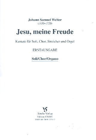 Jesu meine Freude für Soli, gem Chor, Streicher und Orgel