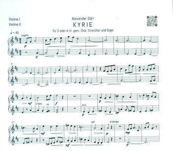 Kyrie für gem Chor (SAM/SATB), Streicher und Orgel