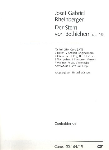 Der Stern von Bethlehem op.164 für Soli (SB) , 8stg. Chor und Orchester