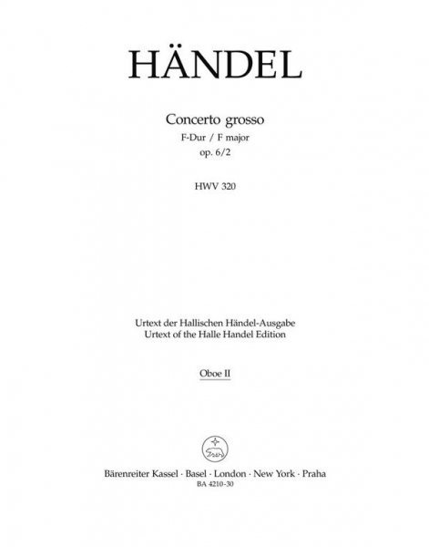 Concerto grosso F-Dur op.6,2 HWV320 für Orchester