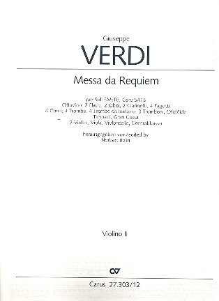 Messa da Requiem für Soli, gem Chor und Orchester