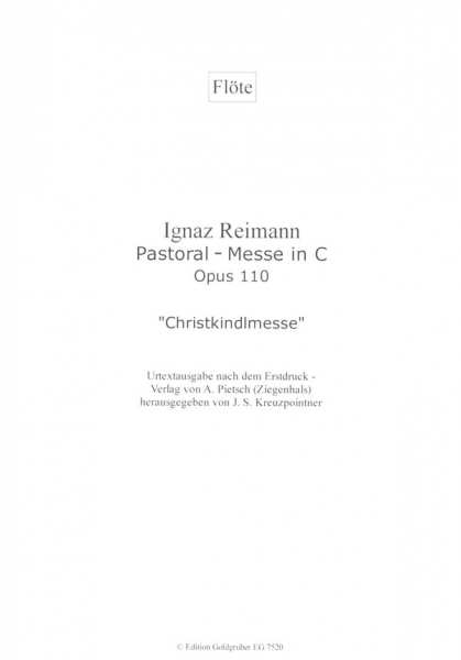 Pastoral-Messe in C op.110 &#039;Christkindlmesse&#039; für Soli, gem Chor und Orchester