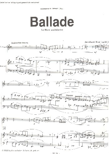 Ballade op.94,1 für Horn und Klavier