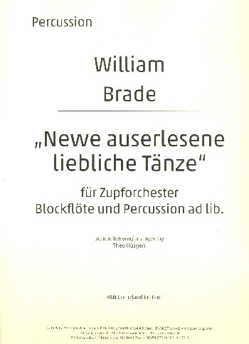 Newe auserlesene liebliche Tänze für Zupforchester (Blockflöte und Percussion ad lib)