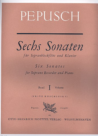 6 Sonaten Band 1 (Nr.1-3) für Sopranblockflöte und Klavier