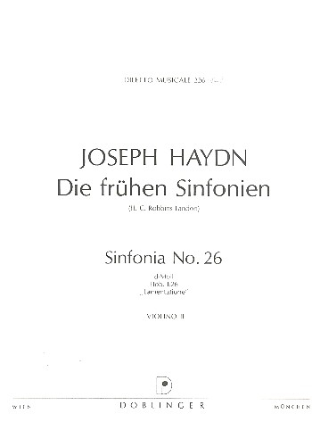 Sinfonie d-Moll Nr.26 Hob.I.26 für Orchester