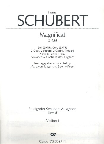 Magnificat in C D486 für Soli, gem Chor (SATB) und Orchester