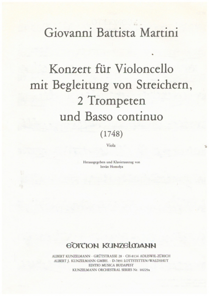 Konzert D-Dur für Violoncello und Orchester