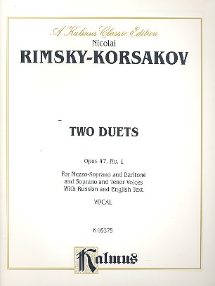 2 Duets op.47 for soprano and tenor (mezzo soprano and baritone) and piano