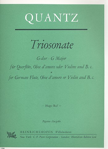 Triosonate G-Dur für Flöte, Oboe d&#039;amore (Violine) und Bc