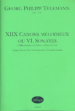 18 Canons Mélodieux ou 6 Sonates pour 2 Basse-Viole da gamba (2 Vc, 2 Fag)