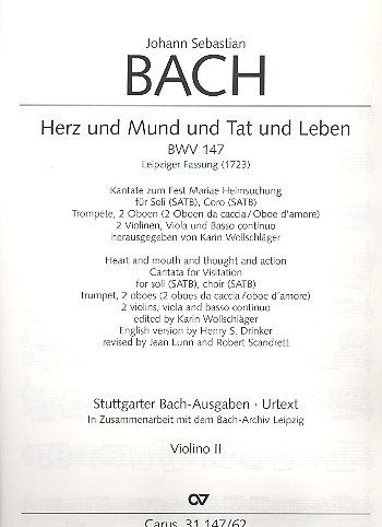 Herz und Mund und Tat und Leben Kantate Nr.147 BWV147 (Leipziger Fassung)