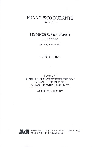 Hymnus St. Francisci für Soli, gem Chor und Streicher