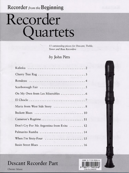 Recorder from the beginning recorder quartets