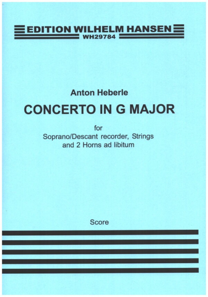 Concerto G major for descant recorder, strings, 2 horns ad lib.