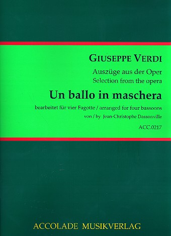 Un ballo in maschera (Auszüge) für 4 Fagotte