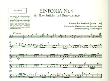 Sinfonia g-Moll Nr.9 für Flöte, Streicher und Bc