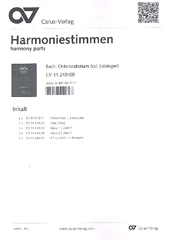 Osteroratorium BWV249 für Soli, Chor und Orchester