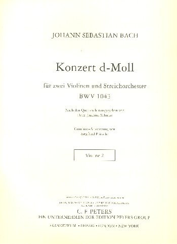 Konzert d-Moll BWV1043 für 2 Violinen und Orchester