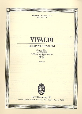 Konzert F-Dur op.8,3 RV293 für Violine, Streichorchester und Bc