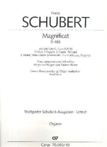 Magnificat C-Dur D486 für Soli, gem Chor und Orchester