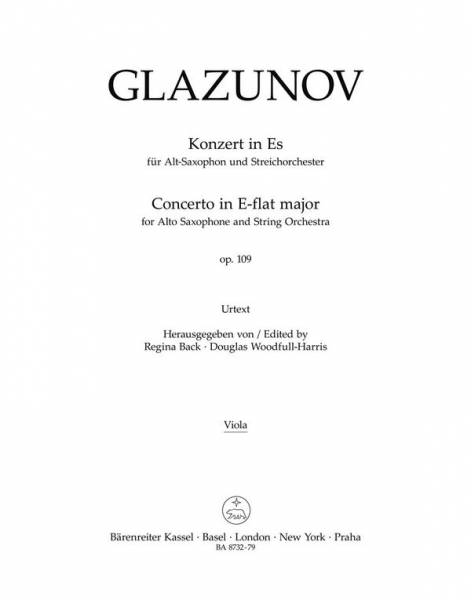 Konzert Es-Dur op.109 für Altsaxophon und Streichorchester