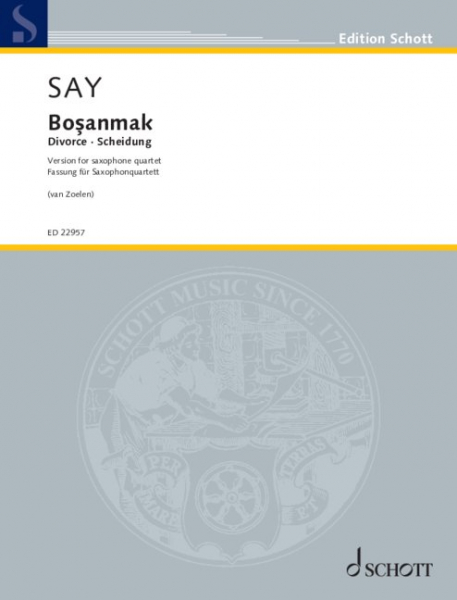 Bosanmak op. 29a (2017) für 4 Saxophone