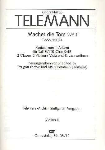 Machet die Tore weit für Soli (SATB), Chor und Orchester