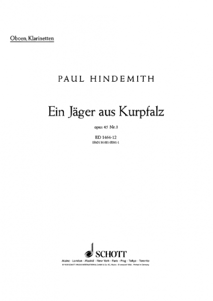 Ein Jäger aus Kurpfalz op.45,3 für Streicher und Bläser