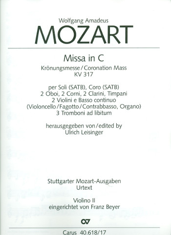 Missa C-Dur KV317 für Soli, gem Chor und Orchester