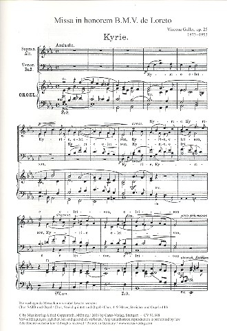 Missa in honorem B.M.V. de Loreto op.25 für gem Chor und Orchester