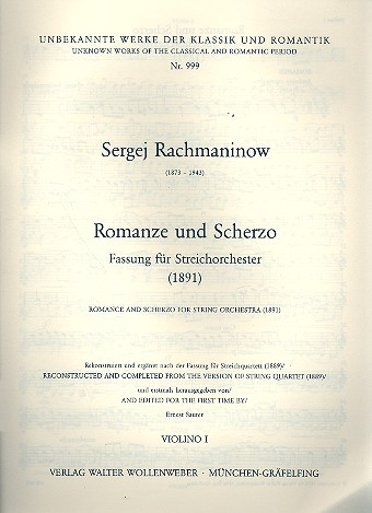 Romanze und Scherzo für Streichorchester