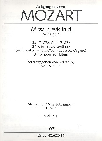 Missa brevis d-Moll KV65 für Soli, Chor und Orchester