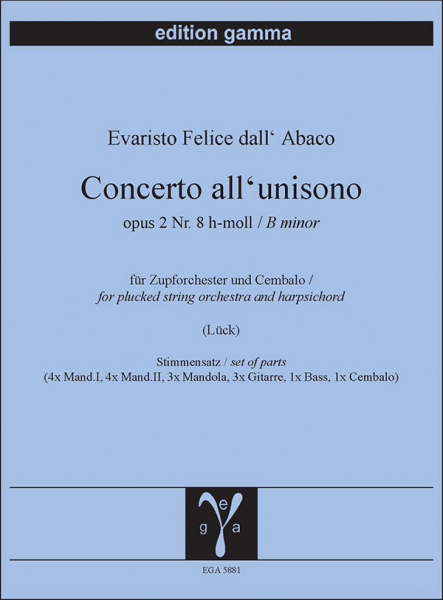 Concerto all&#039;unisono h-moll opus 2 Nr. 8 für Violine, Flöte und Violoncello