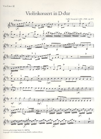 Konzert D-Dur op.1,4 für Violine und Streicher