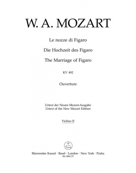 Ouvertüre zu Le nozze di Figaro KV492 für Orchester