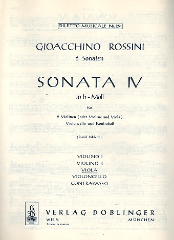 Sonate B-Dur Nr.4 für 2 Violinen, Violoncello und Kontrabass