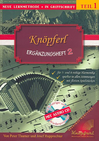 Knöpferl Band 1 Ergänzungsheft 2 (+CD) für Steirische Harmonika in Griffschrift