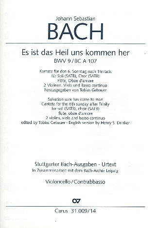 Es ist das Heil uns kommen her Kantate BWV9 Nr.9