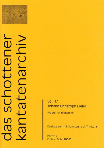 Wo soll ich fliehen hin für Soli, gem Chor, 2 Violinen, Viola und Bc