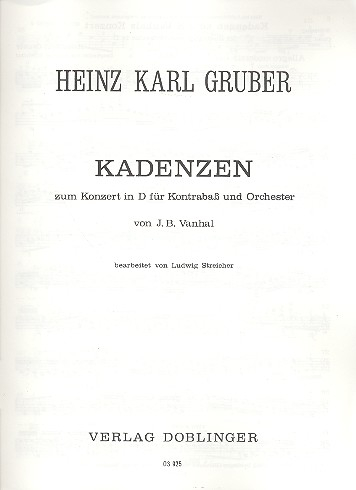 Kadenzen zum Kontrabaßkonzert D-dur