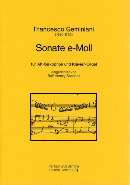 Sonate e-Moll für Altsaxophon und Klavier (Orgel)