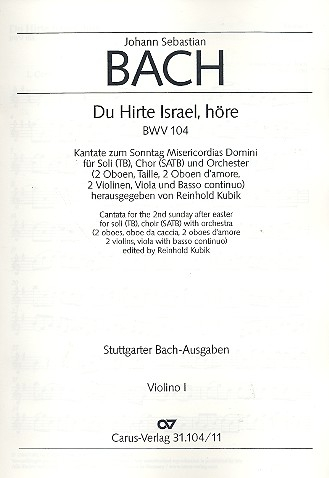 Du Hirte Israel höre Kantate Nr.104 BWV104