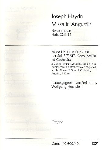 Missa in angustiis d-Moll Hob.XXII:11 für Soli, Chor und Orchester