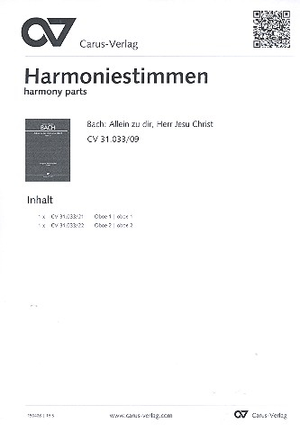 Allein zu dir Herr Jesu Christ Kantate Nr.33 BWV33