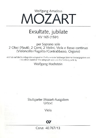 Exsultate jubilate KV165 (KV158a) für Sopran und Orchester