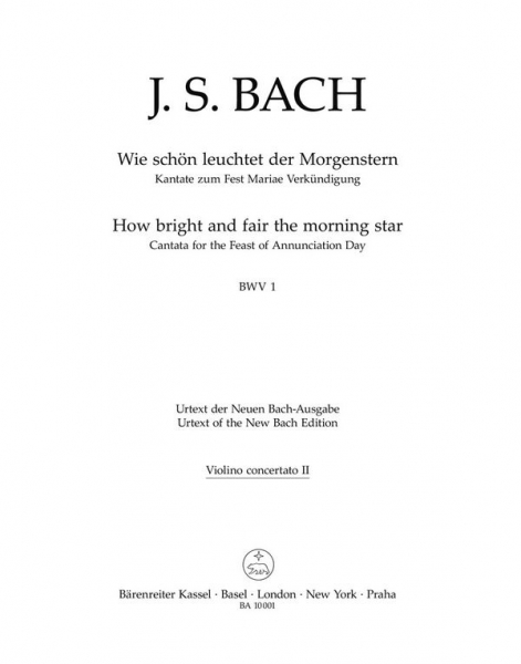 Wie schön leuchtet der Morgenstern Kantate Nr.1 BWV1