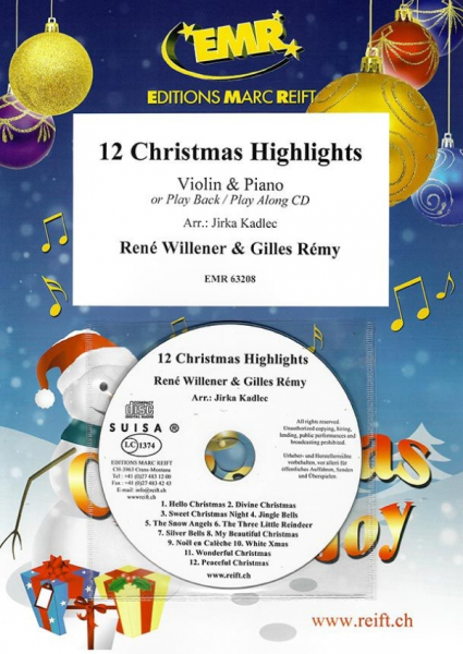 12 Christmas Highlights (+CD) für Violine und Klavier