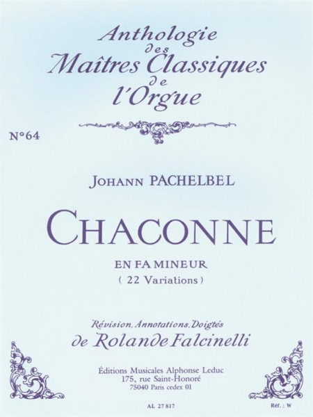 Chaconne fa mineur 22 variations pour orgue