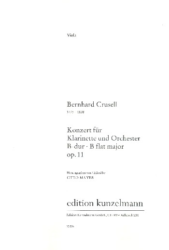 Konzert B-Dur op.11 für Klarinette und Orchester